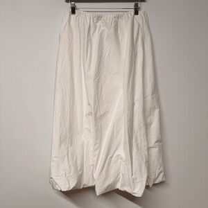 Zara White A-Line Maxi Skirt with Elastic Waist